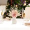 Small Artificial Flowers in Ceramic Vase 12.5" Centerpieces Coffee Table Decor, Silk Flower Arrangements for Home Decor Indoor Fake Flower Bouquet for Bathroom Dining Room Kitchen Wedding Pink